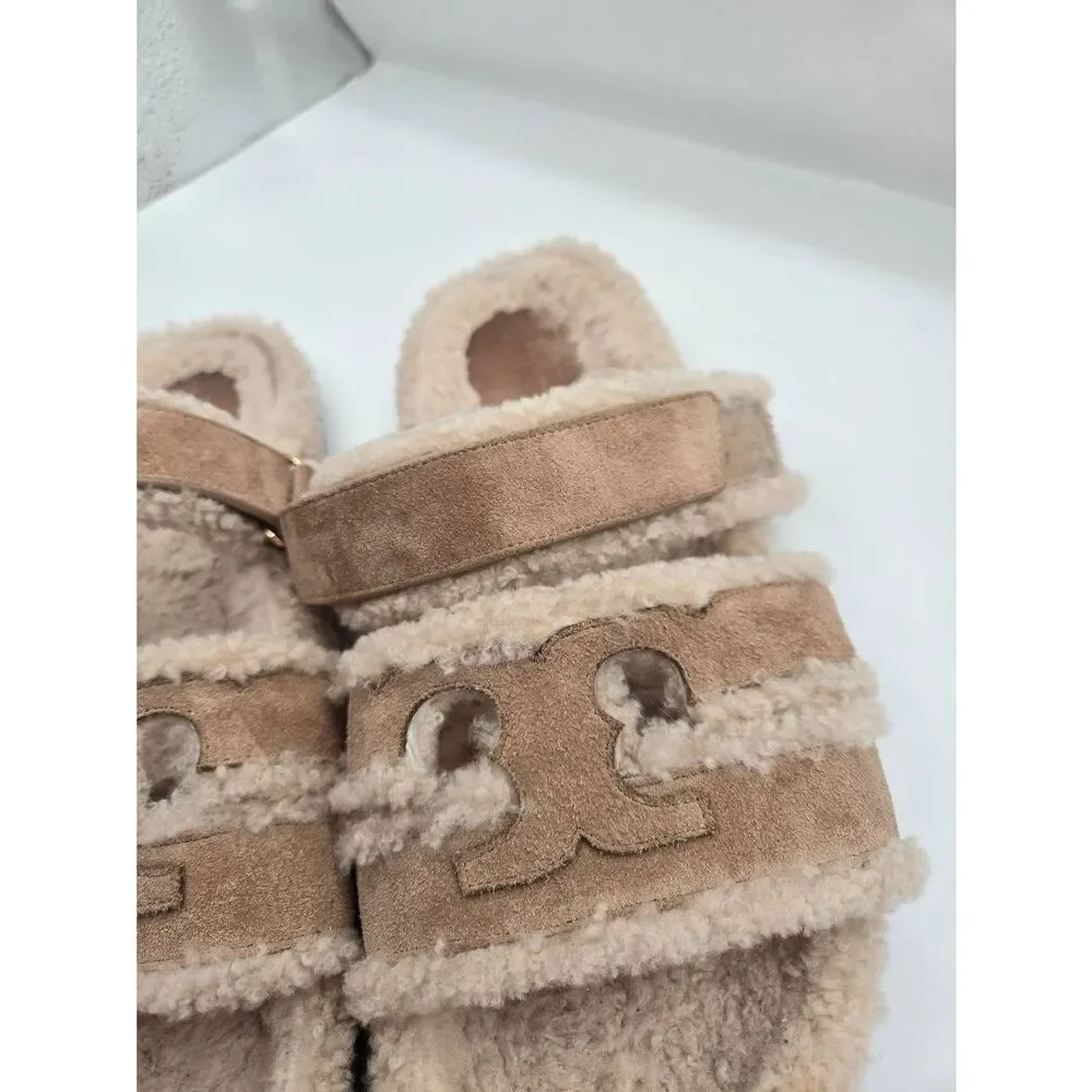 Tory Burch Ines Shearling Sport Slide Size 11